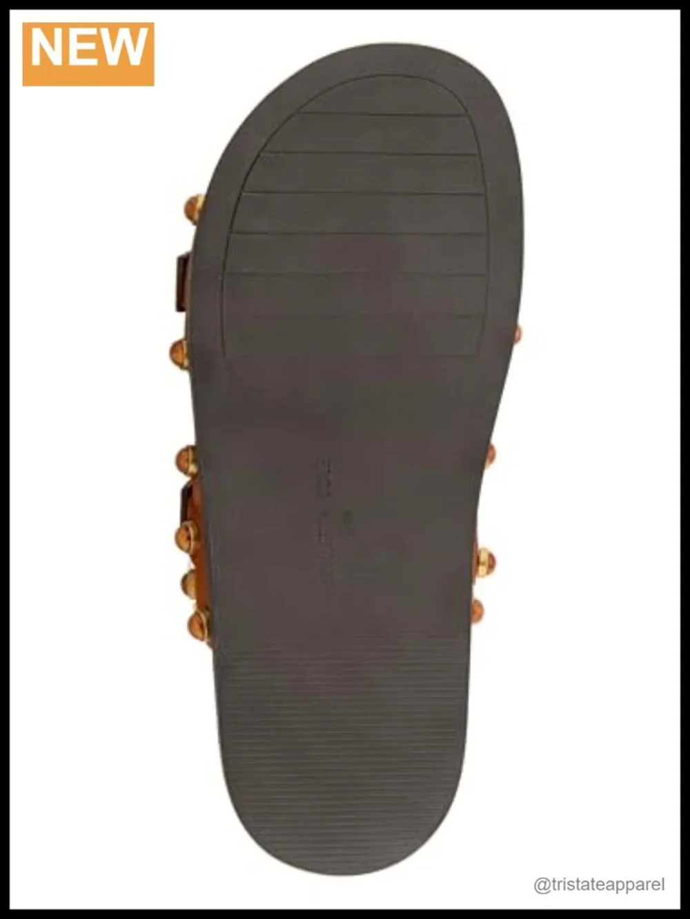 Kenneth Cole Deardra Slide Sandals Embellished Faux Leather Block Heel Slip On